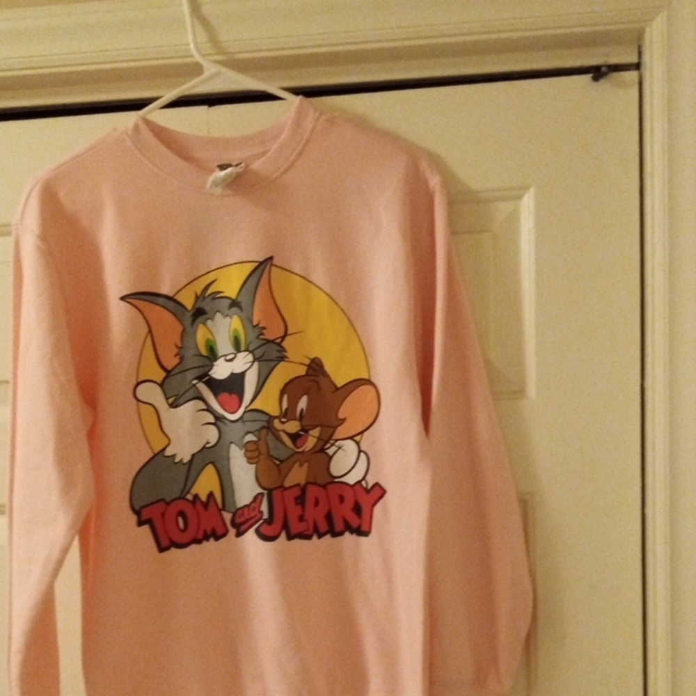 Kids Long Sleeve Tom and Jerry Pink Shirt